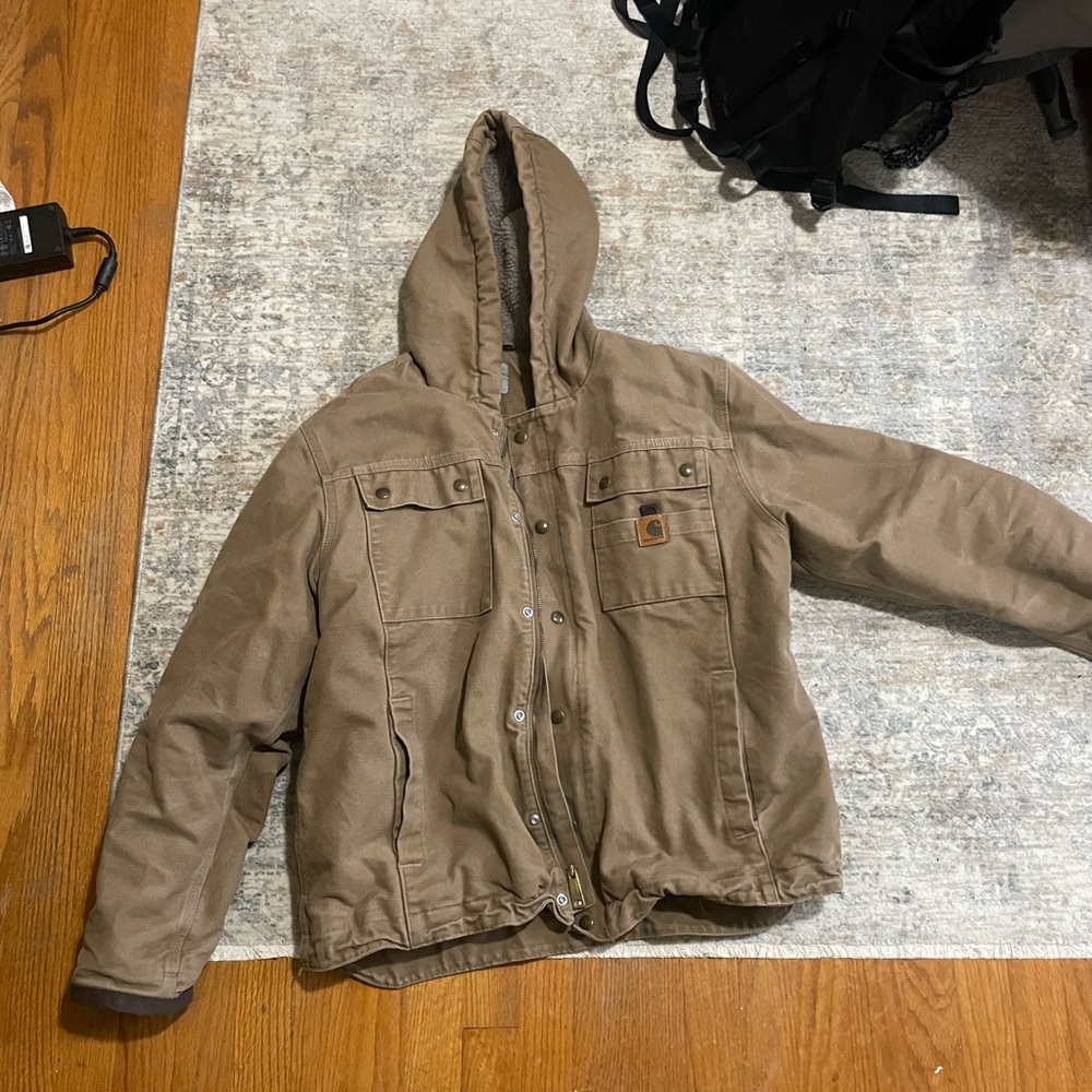 Carhart tan fleece lined jacket